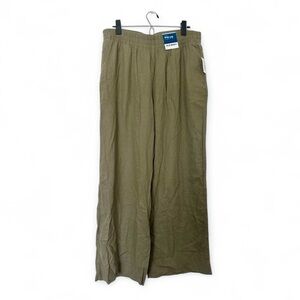 Old Navy Linen Pants - Army Green - Wide Leg High Waisted Palazzo size Large